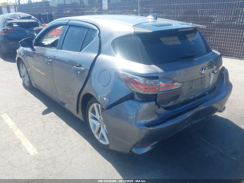Vin: jthkd5bhxe2192616, lot: 45854347, lexus ct 200h 20143