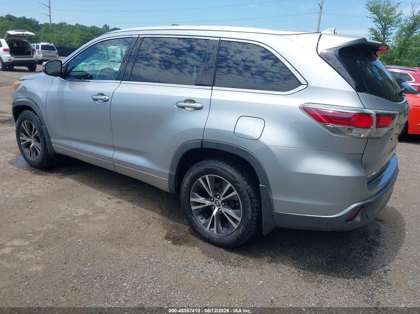 Vin: 5tdjkrfh9gs235049, lot: 45855371, toyota highlander xle v6 20163