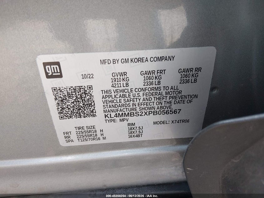 2023 Buick Encore Gx Preferred Fwd VIN: KL4MMBS2XPB056567 Lot: 45358254