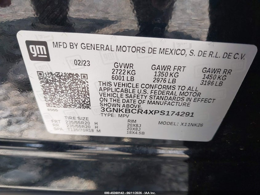 2023 Chevrolet Blazer Fwd 2Lt VIN: 3GNKBCR4XPS174291 Lot: 45360142