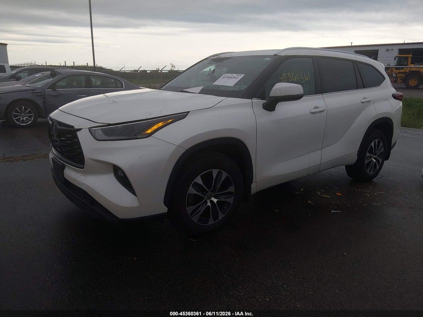 Vin: 5tdgzrbh3ms102228, lot: 45858322, toyota highlander xle 20212