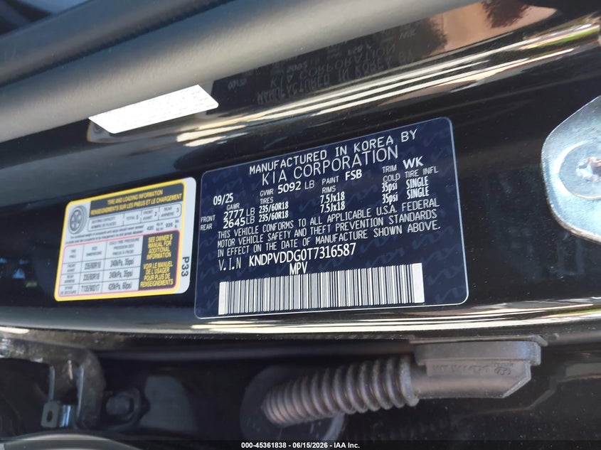 KIA SPORTAGE HYBRID 2026 VIN KNDPVDDG0T7316587