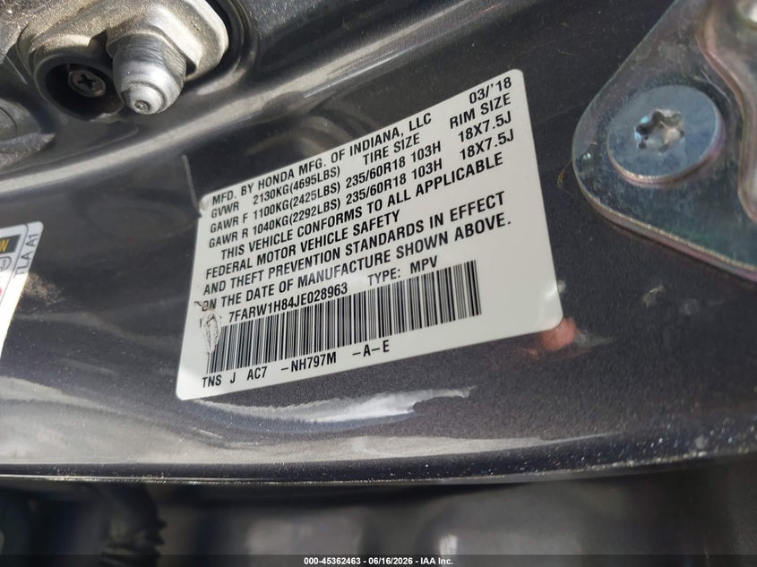 2018 HONDA CR-V EX-L/EX-L NAVI — Photo 9