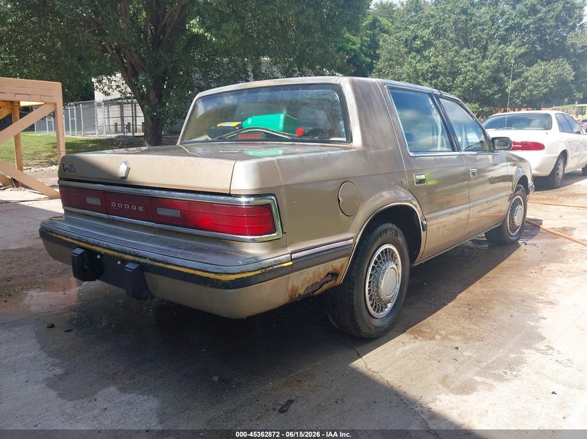 1991 DODGE DYNASTY SEDAN 3.3L V6 FI OHV F
