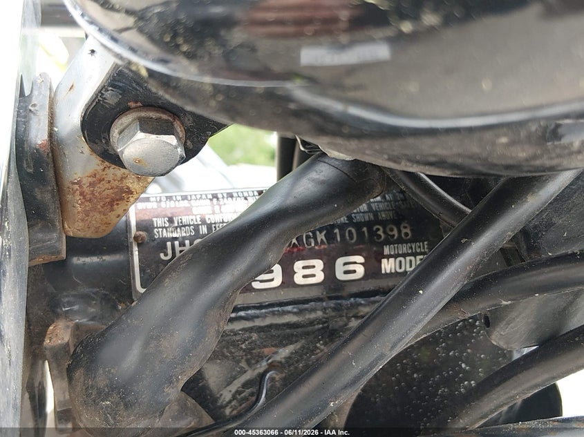 1986 Honda Cmx250 C VIN: JH2MC130XGK101398 Lot: 45363066