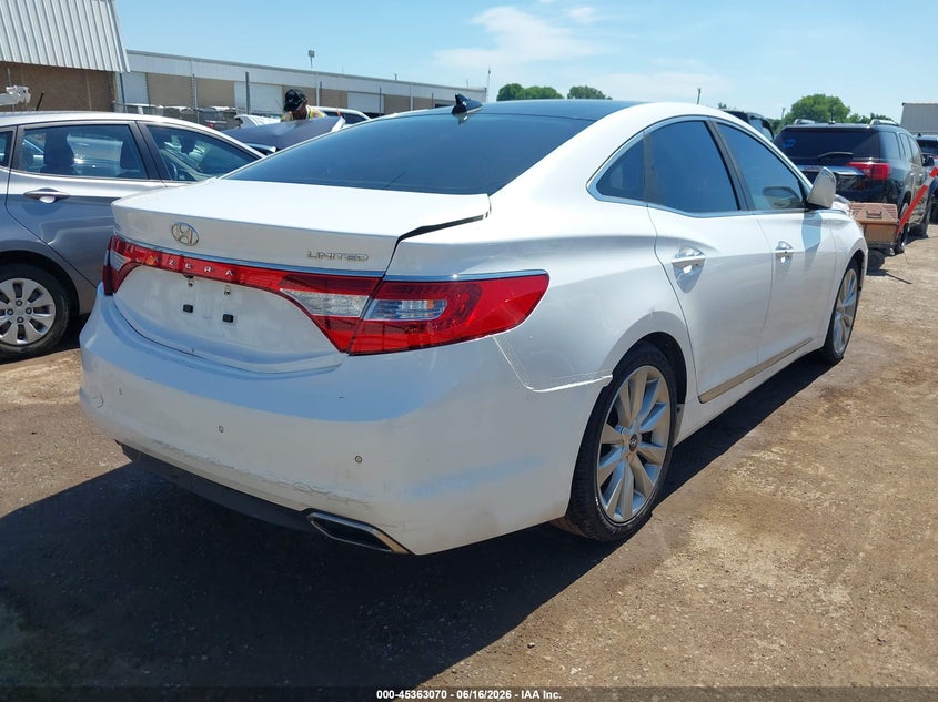 Vin: kmhfh4jg3ha590721, lot: 45861031, hyundai azera limited 20174