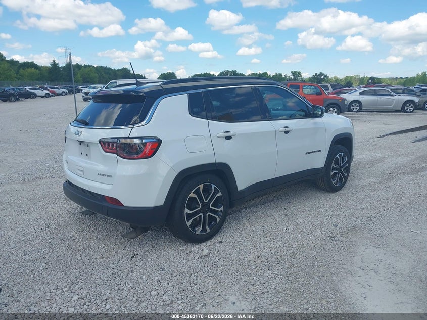 Vin: 3c4njdcn1pt524322, lot: 45861131, jeep compass limited 4x4 20234