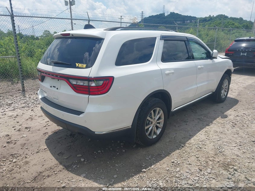 Vin: 1c4rdjag2hc666316, lot: 45861360, dodge durango sxt awd 20174