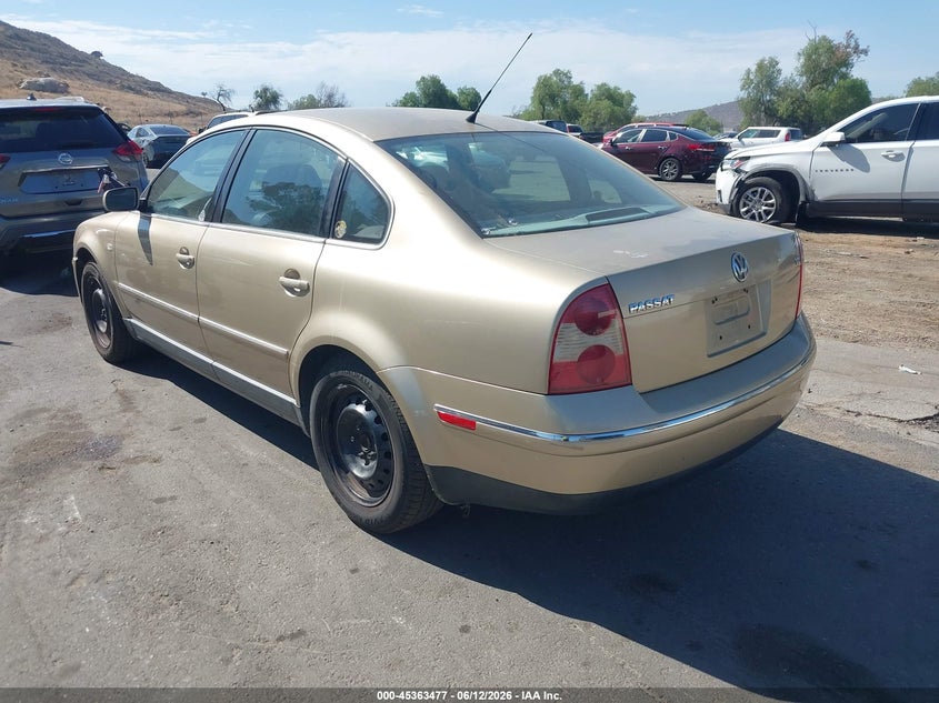 2001 VOLKSWAGEN PASSAT SEDAN 2.8L V-6 DOHC, VVT, 190HP
