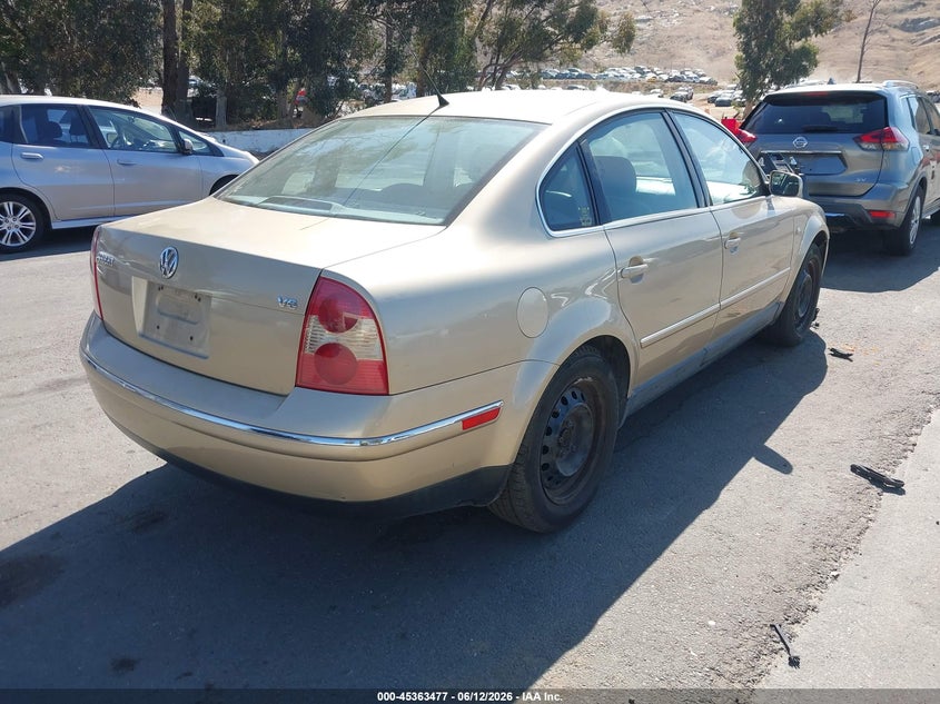 2001 VOLKSWAGEN PASSAT SEDAN 2.8L V-6 DOHC, VVT, 190HP