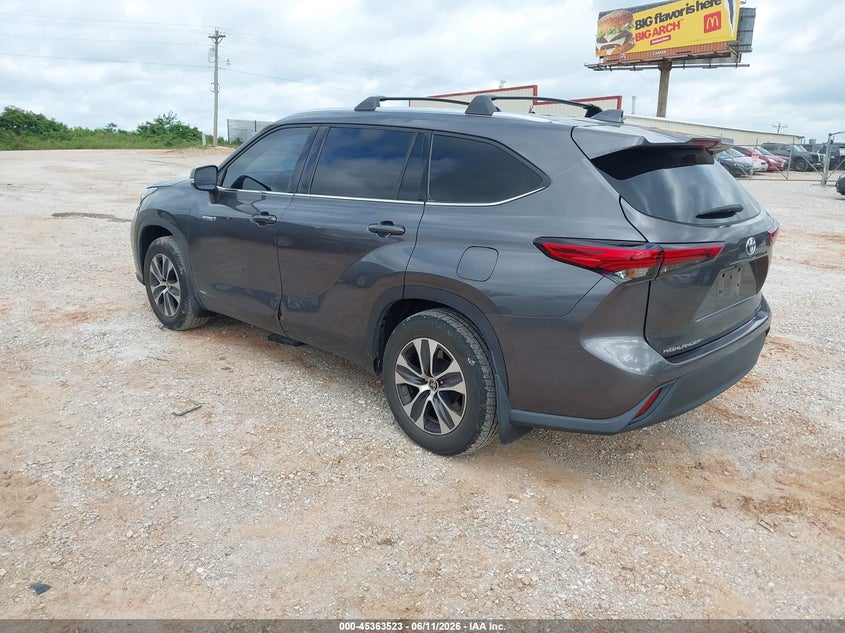 Vin: 5tdgbrch5ms036090, lot: 45861484, toyota highlander hybrid xle 20213
