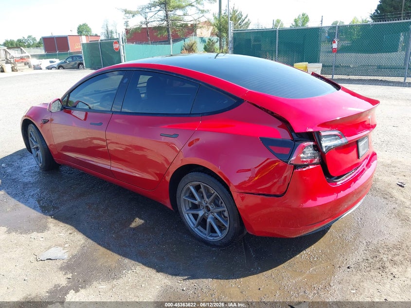 TESLA MODEL 3 2022 VIN 5YJ3E1EB0NF232038