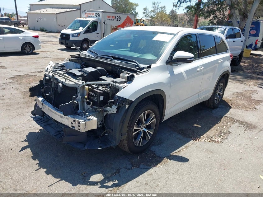 Vin: 5tdzarfh4hs027572, lot: 45861664, toyota highlander le 20172
