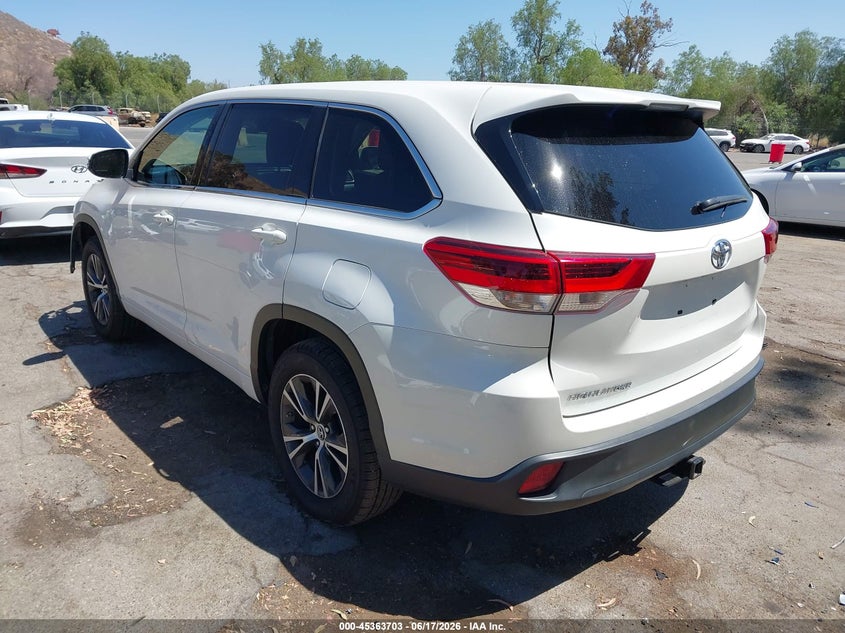 Vin: 5tdzarfh4hs027572, lot: 45861664, toyota highlander le 20173