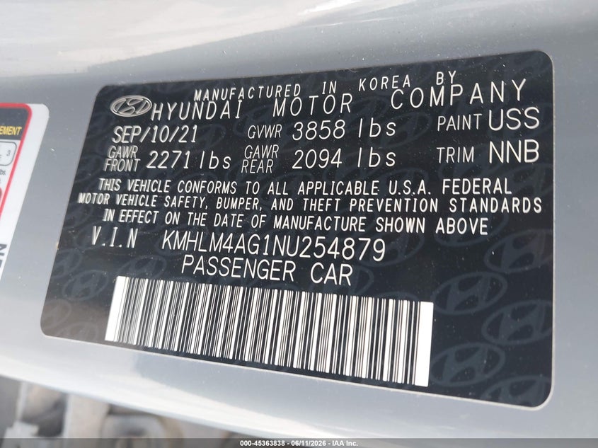 2022 HYUNDAI ELANTRA auction photo 8
