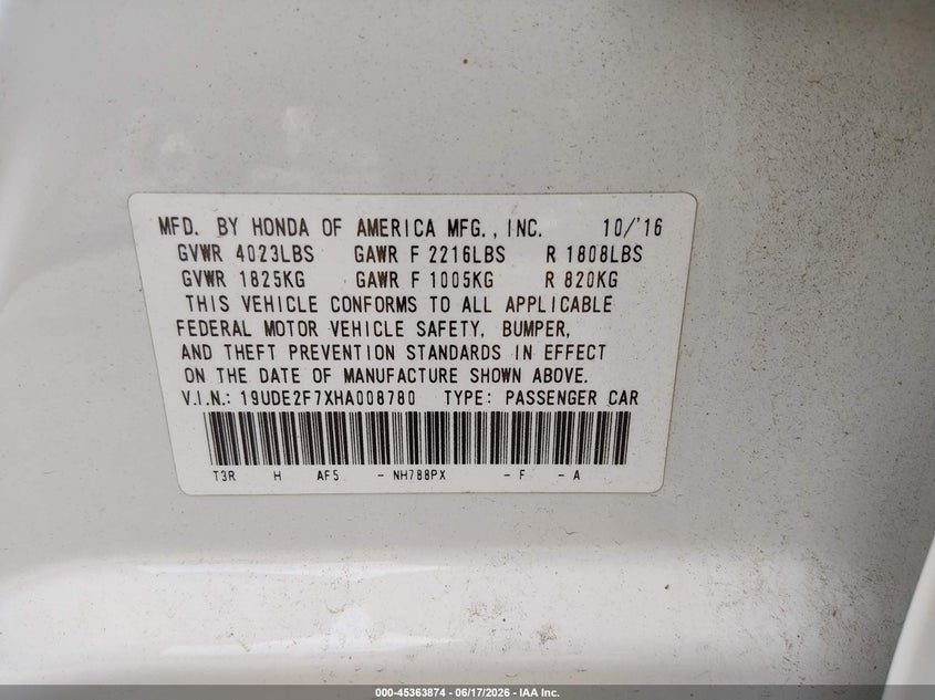 2017 ACURA ILX SEDAN 2.4L I-4 DI, DOHC, VVT, 201HP