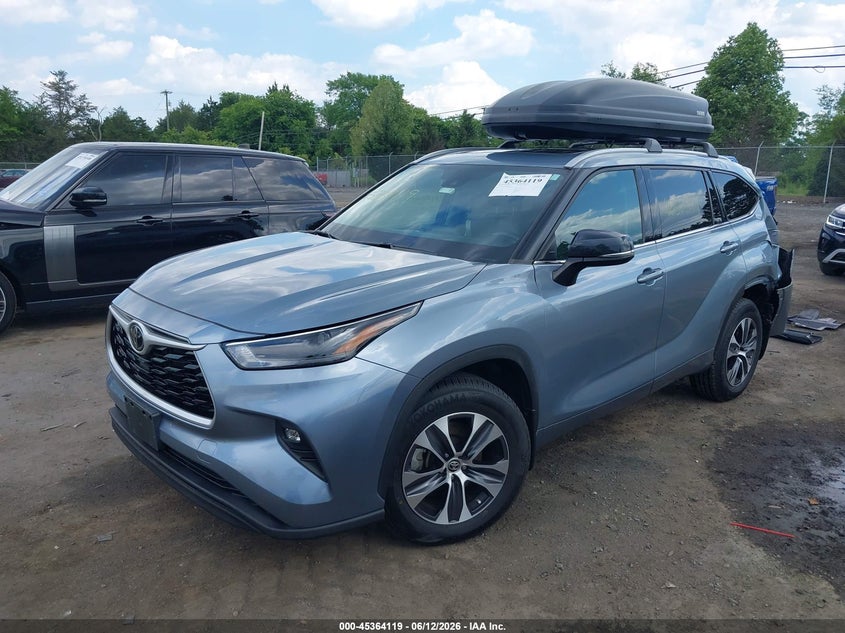 Vin: 5tdgzrbh4ns249871, lot: 45862080, toyota highlander xle 20222