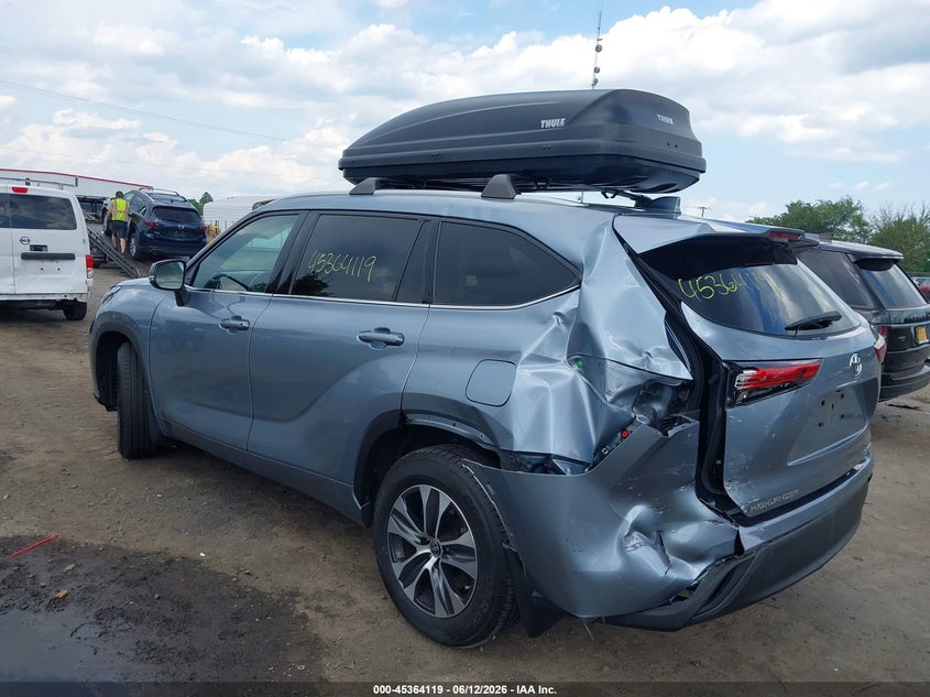 Vin: 5tdgzrbh4ns249871, lot: 45862080, toyota highlander xle 20223