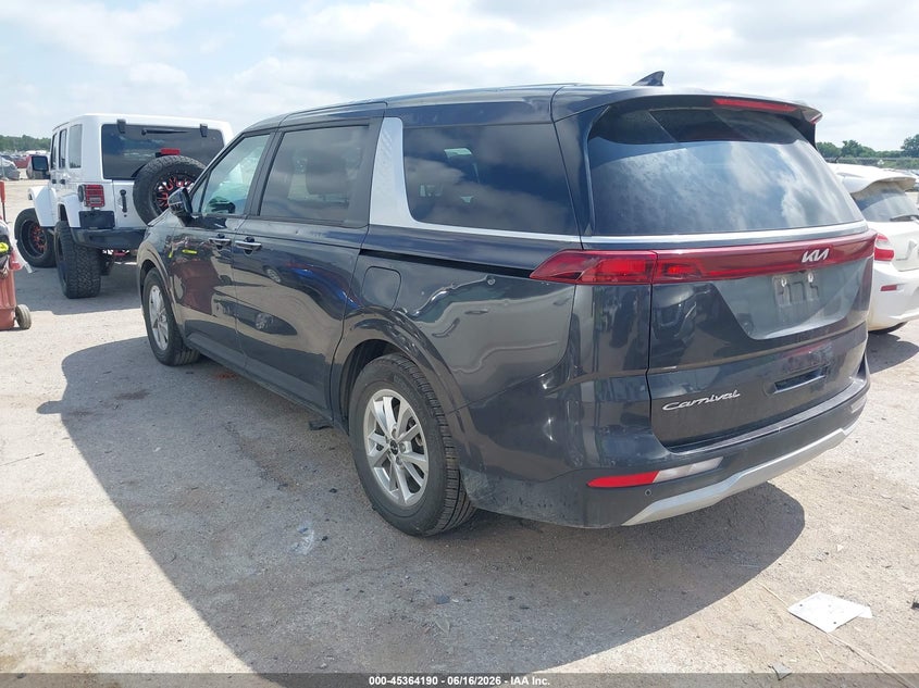 Vin: kndnb4h37n6121649, lot: 45862151, kia carnival mpv lx seat package 20223