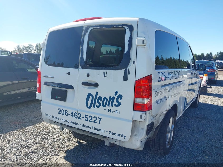 2017 Mercedes-Benz Metris VIN: WD4PG2EE4H3300277 Lot: 45364931