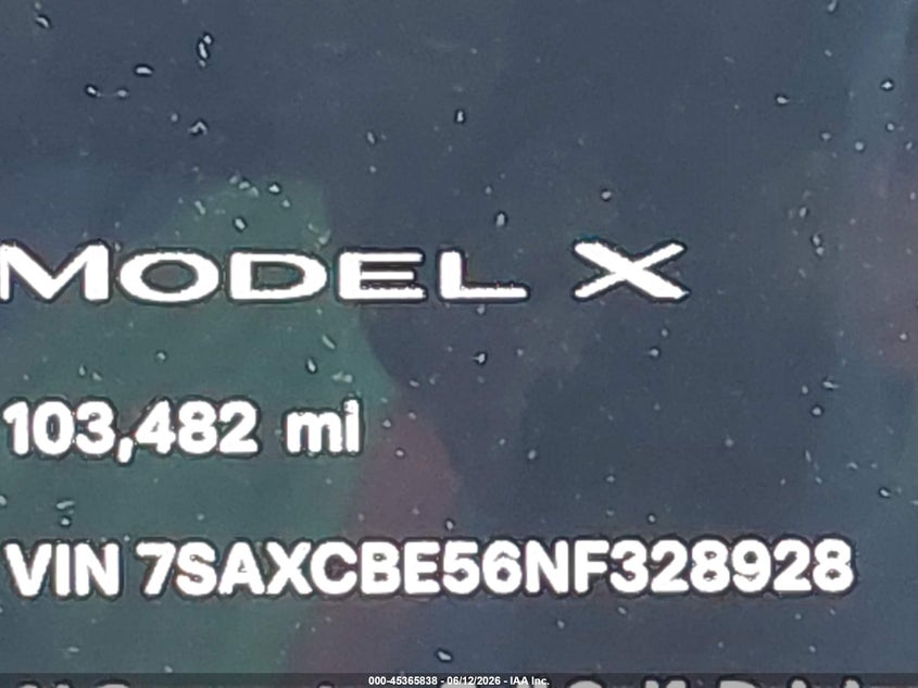 2022 Tesla Model X Dual Motor All-Wheel Drive VIN: 7SAXCBE56NF328928 Lot: 45365838