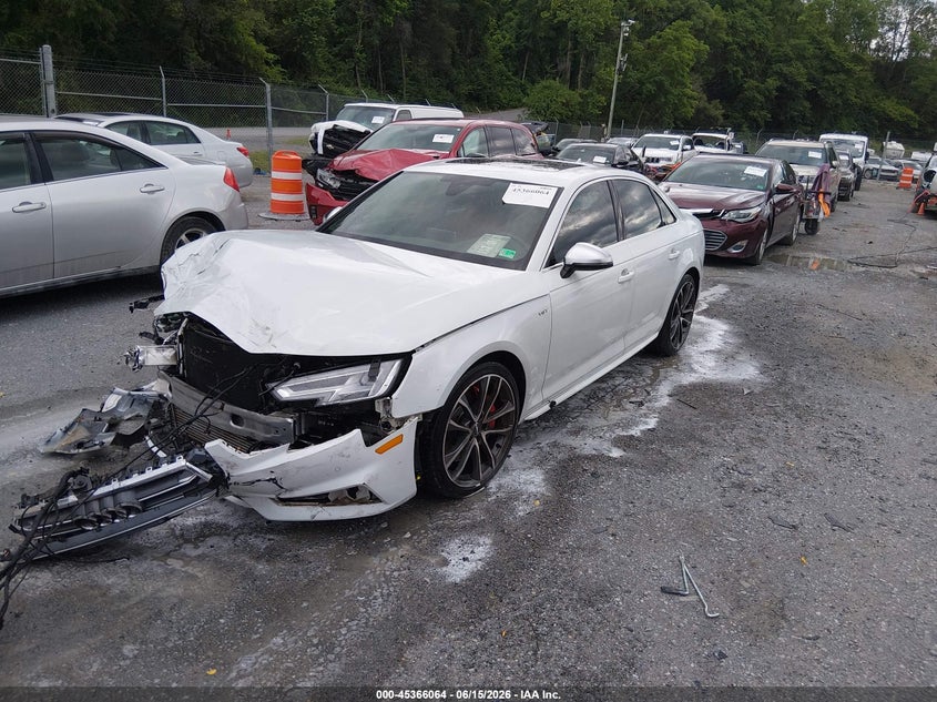 Vin: waub4af40ja002868, lot: 45864025, audi s4 3.0t premium plus 20182