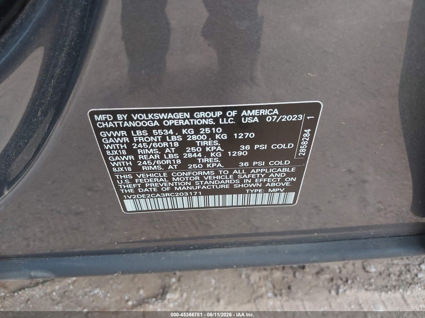 2024 Volkswagen Atlas Cross Sport 2.0T Se VIN: 1V2DE2CA3RC203171 Lot: 45366781