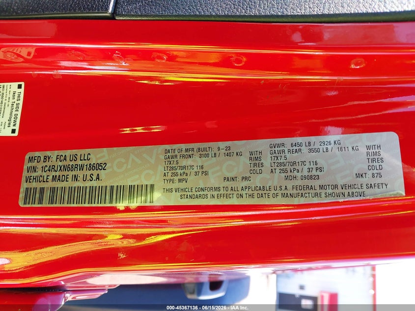2024 Jeep Wrangler 4Xe Willys 4Xe VIN: 1C4RJXN68RW186052 Lot: 45367136