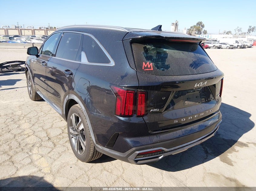 Vin: kndrjdlh4n5069331, lot: 45865607, kia sorento plug-in hybrid sx 20223