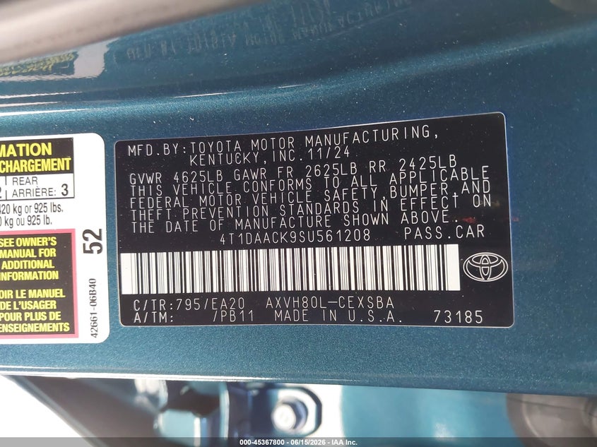 2025 TOYOTA CAMRY SE — Photo 9