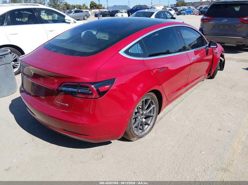 Vin: 5yj3e1eb3jf069637, lot: 45865849, tesla model 3 long range/performance 20184