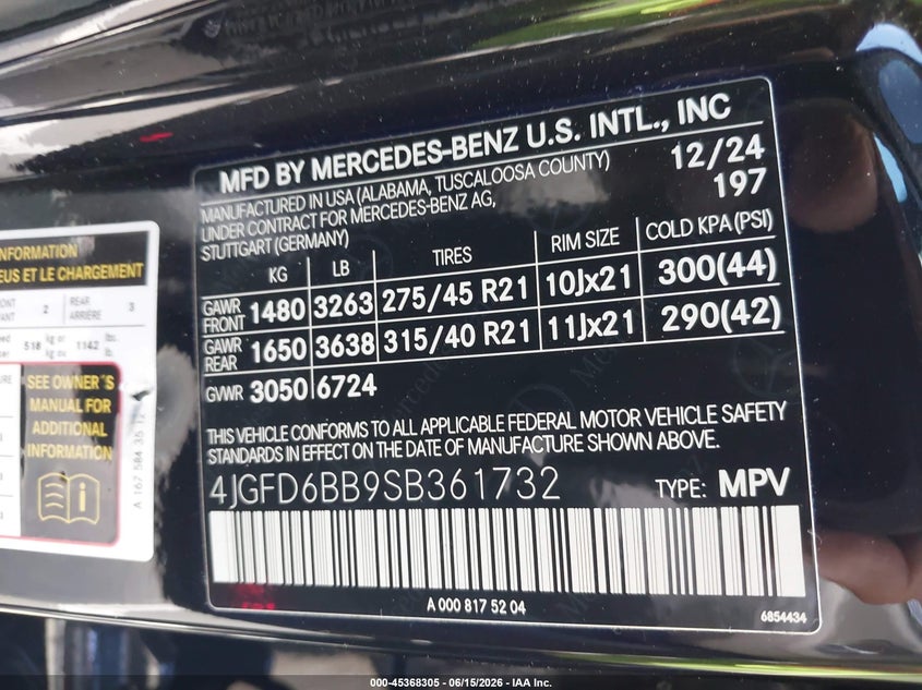 2025 Mercedes-Benz Amg Gle 53 Coupe 4Matic+ VIN: 4JGFD6BB9SB361732 Lot: 45368305