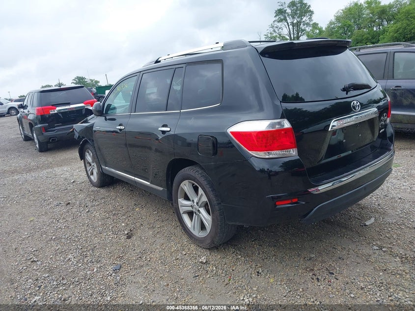 Vin: 5tddk3eh0ds217644, lot: 45866342, toyota highlander limited v6 20133