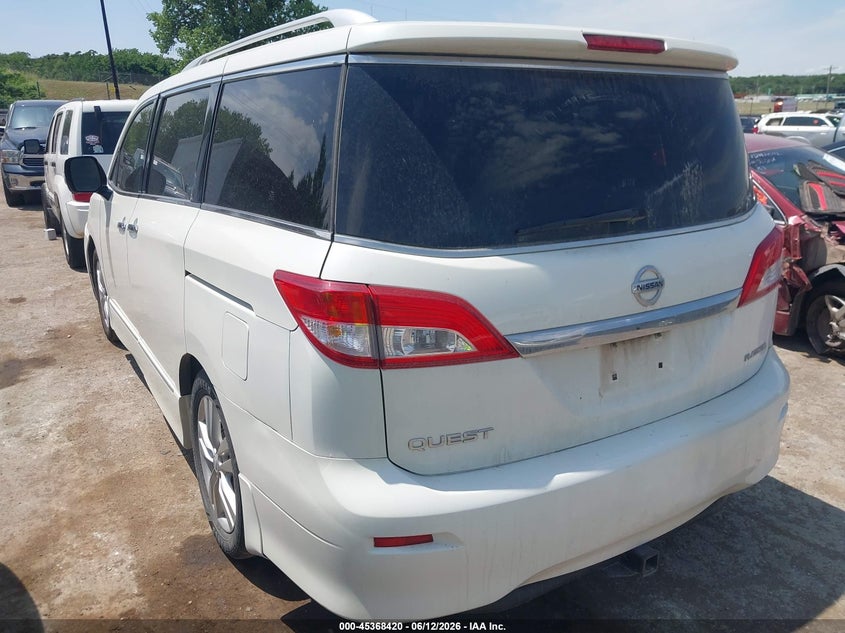 Vin: jn8ae2kp0f9133989, lot: 45866406, nissan quest platinum 20153