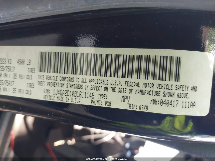 2011 Jeep Wrangler Sport VIN: 1J4GA2D10BL611149 Lot: 45368760