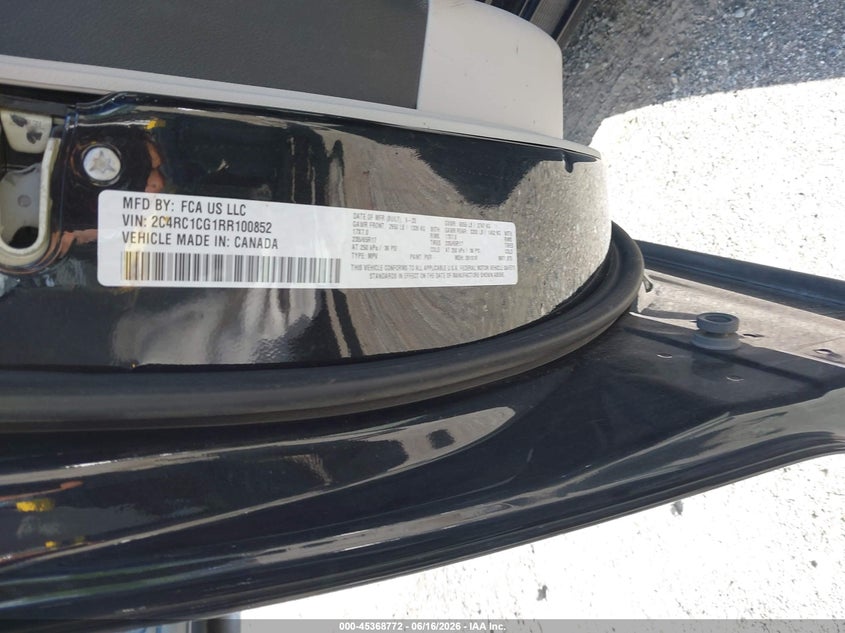 2024 Chrysler Voyager Lx VIN: 2C4RC1CG1RR100852 Lot: 45368772