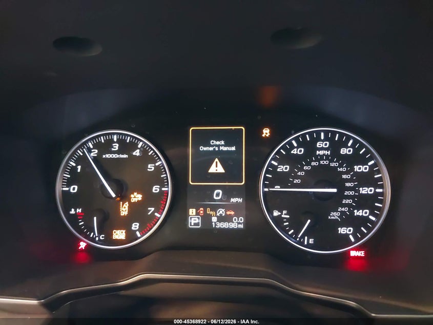 2020 SUBARU OUTBACK SPORT UTILITY VEHICLE 2.4L H-4 DI, DOHC, VVT, TURBO, 260HP