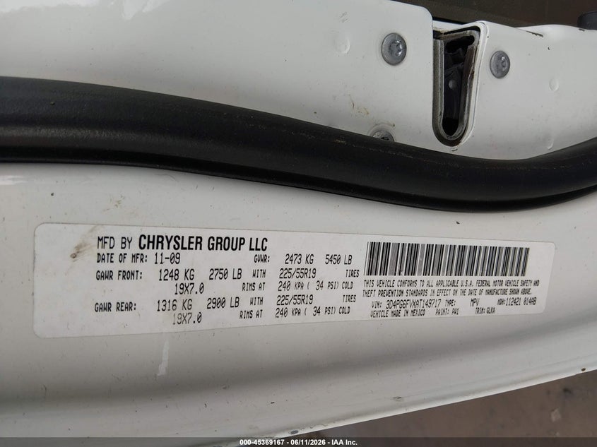 2010 Dodge Journey R/T VIN: 3D4PG6FVXAT149717 Lot: 45369167
