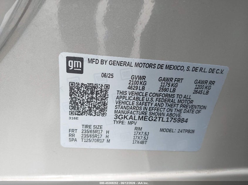2026 GMC TERRAIN(VIN: 3GKALMEG2TL175984
