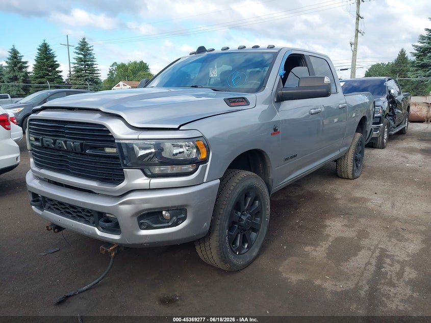 Vin: 3c6ur5dlxmg510339, lot: 45867263, ram 2500 big horn  4x4 6'4 box 20212