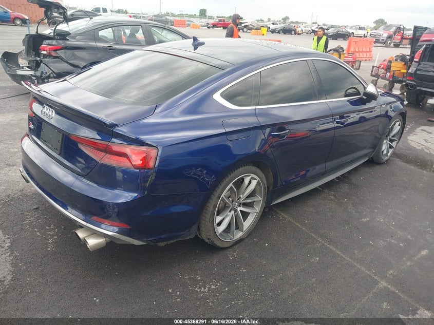 Vin: waub4cf55ja019928, lot: 45867277, audi s5 3.0t premium plus 20184