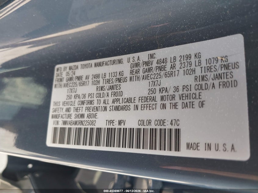 2024 Mazda Cx-50 2.5 S Select VIN: 7MMVABAM0RN225082 Lot: 45369877