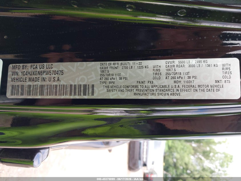2023 Jeep Wrangler 4-Door Sahara 4X4 VIN: 1C4HJXEN6PW570475 Lot: 45370099