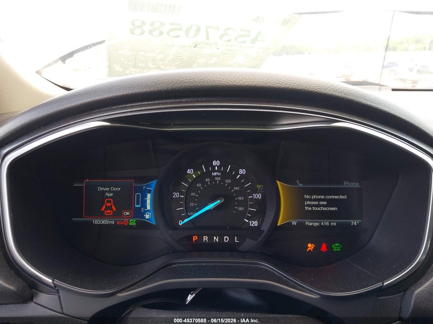 2019 FORD FUSION SEDAN 2.0L I-4 DOHC, VVT, 141HP