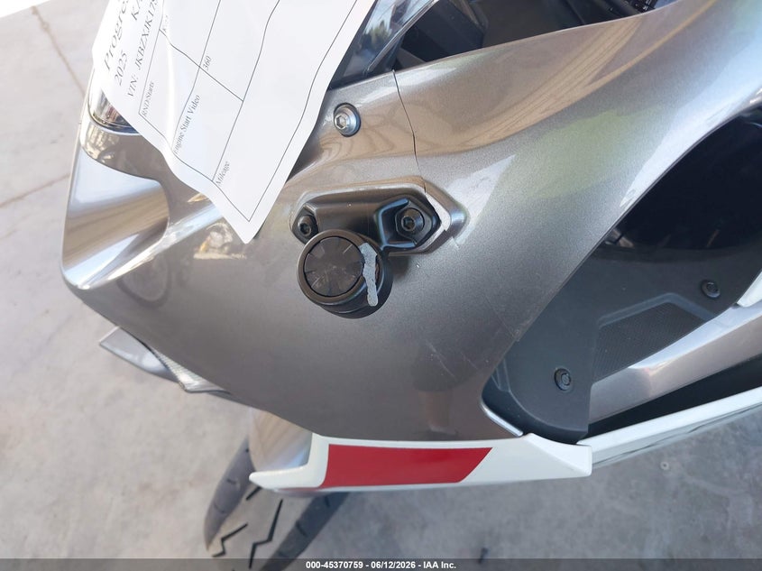 2025 Kawasaki Zx636 K VIN: JKBZXJK17SA011384 Lot: 45370759