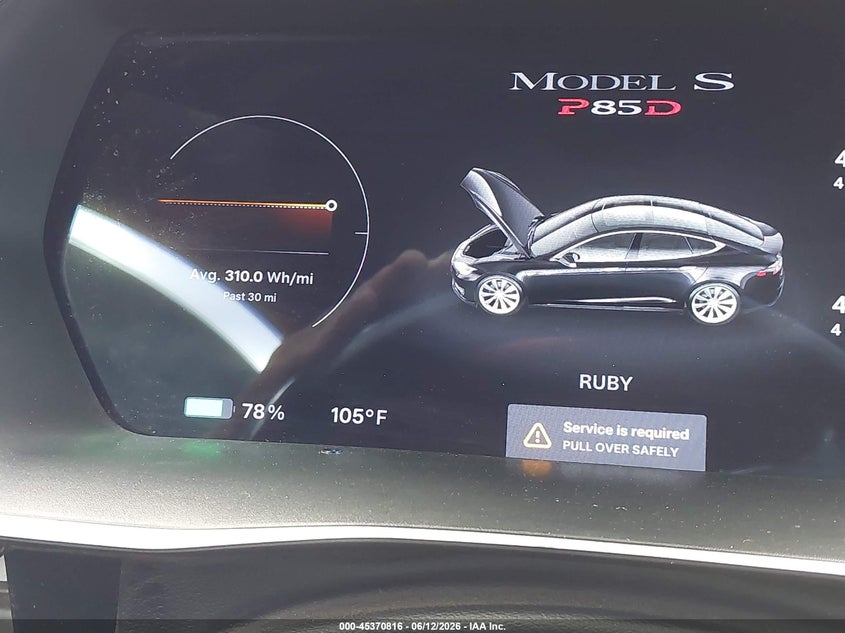 2015 Tesla Model S 70D/85D/P85D VIN: 5YJSA1H26FFP65533 Lot: 45370816