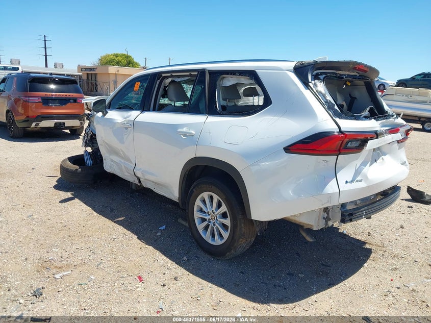 Vin: 5tdacab56rs005465, lot: 45869541, toyota grand highlander hybrid xle 20243