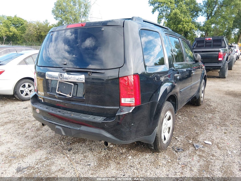 Vin: 5fnyf3h23cb033136, lot: 45869825, honda pilot lx 20124