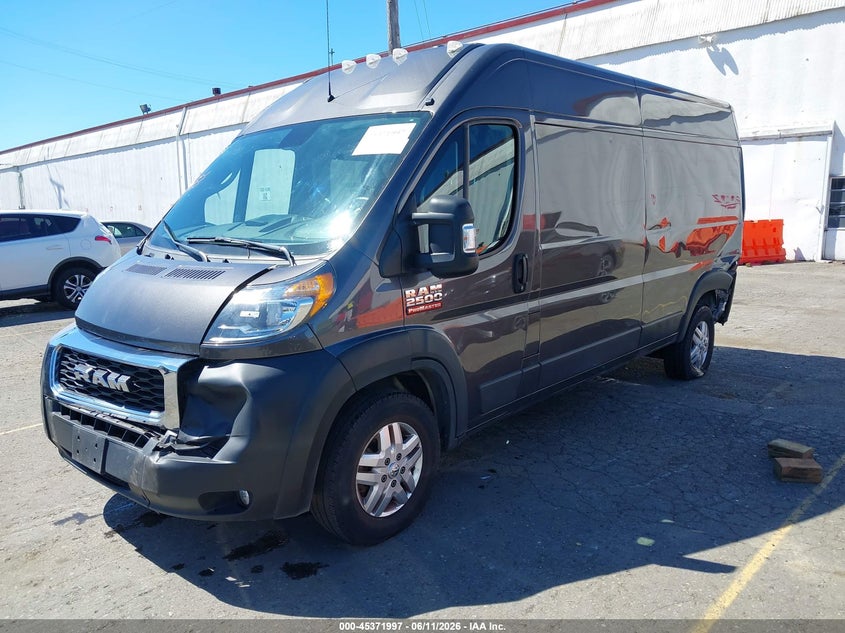 Vin: 3c6lrvdg1me540534, lot: 45869983, ram promaster 2500 high roof 159 wb 20212