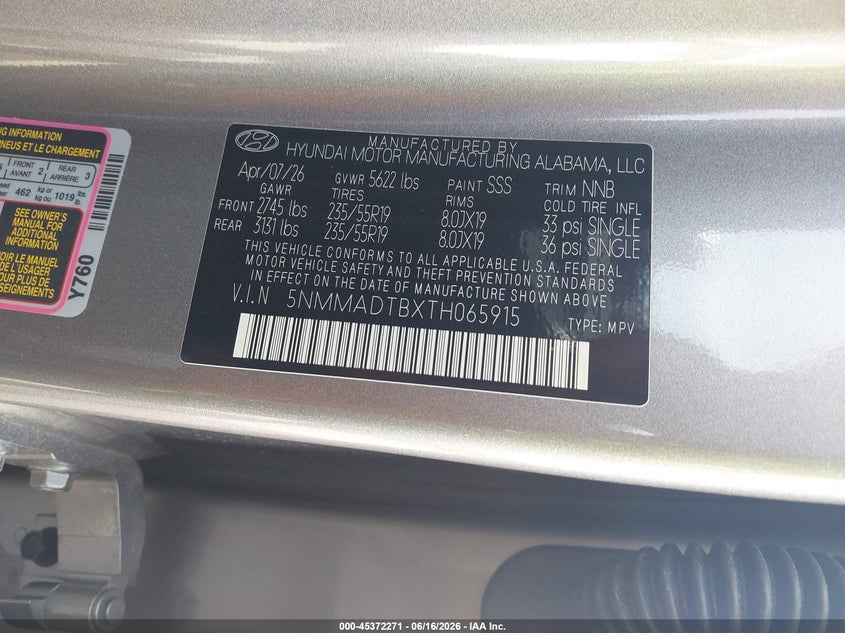 2026 Genesis Gv70 2.5T VIN: 5NMMADTBXTH065915 Lot: 45372271